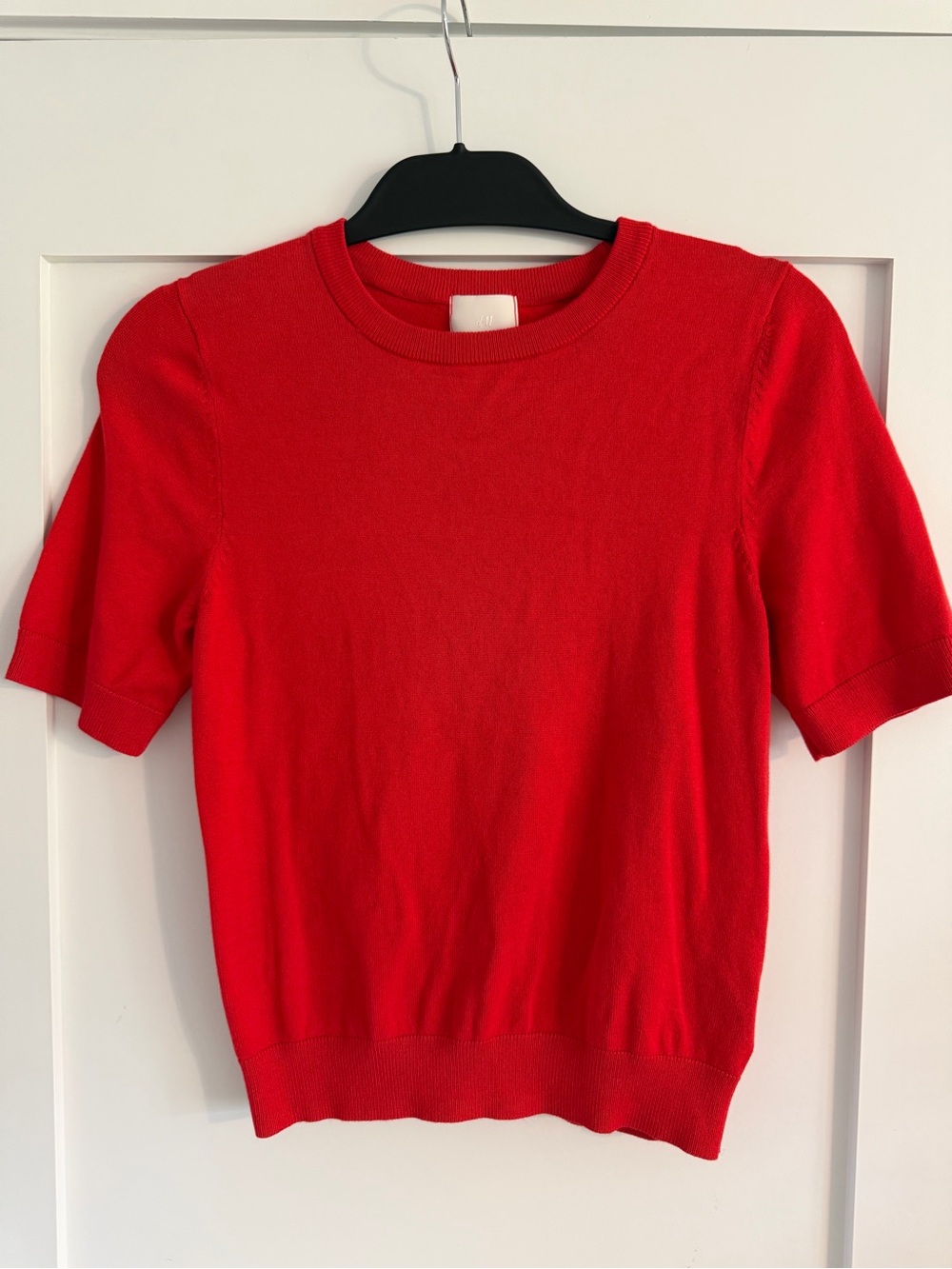 H&M Vibrant Red Crewneck Knit Top